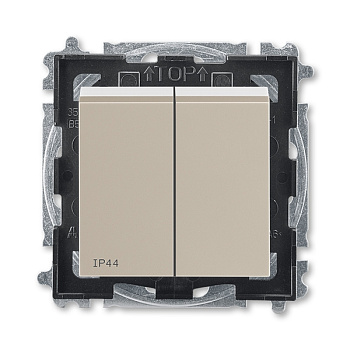 ABB EPJ Levit кофе макиато / белый Выключатель 2-клавишный IP44, 2CHH595940A4018