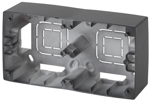ЭРА 12-6102-05 Антрацит Коробка наклад. монтажа 2 поста, 12