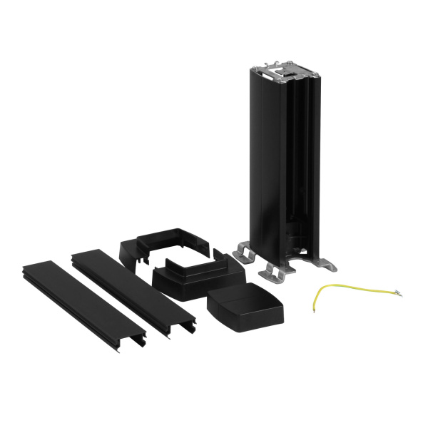 Купить Legrand Snap-On мини-колонна алюминиевая с крышкой из пластика 1 секция, высота 0,3 метра, цвет черный 653002