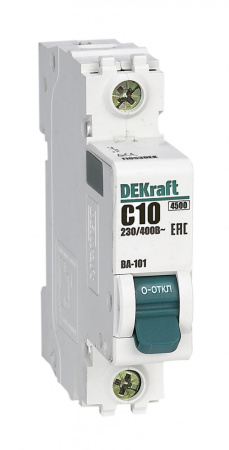 DEKraft Автоматический выключатель 1Р 10А х-ка C ВА-101 4,5кА 11053DEK