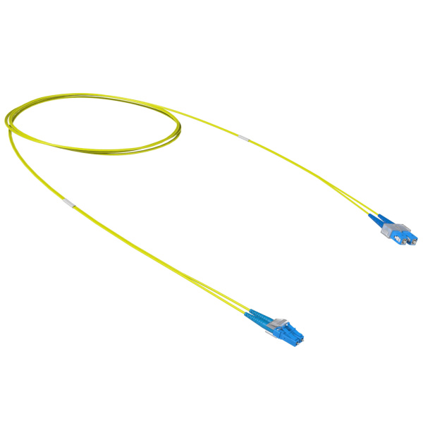 DKC Оптический коммутационный шнур переходной Duplex LC-UPC/SC-UPC, 9/125 OS2, 2 м