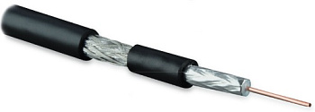 Hyperline COAX-SAT703N-BK-500 Кабель коаксиальный SAT703N, 75 Ом, жила - 17 AWG (1.13 mm, медь,solid), экран - фольга+оплетка (луженная медь, 45%), об 49088