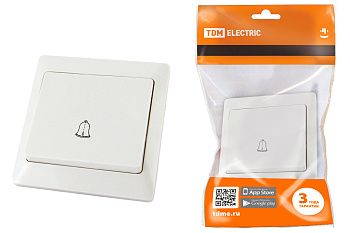 TDM Кнопка для звонка белая "Ильмень" SQ1823-0007