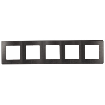 ЭРА Рамка для розеток и выключателей Серия 12 12-5105-12 на 5 постов, Сатин, графит