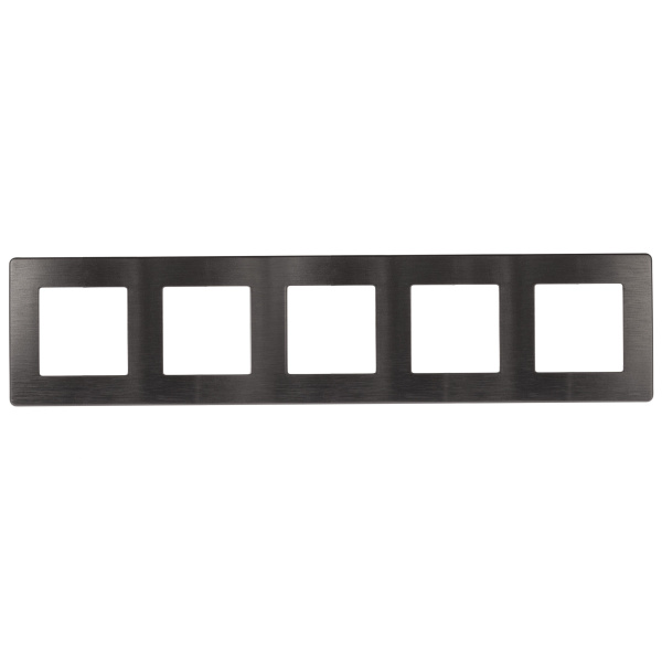 ЭРА Рамка для розеток и выключателей Серия 12 12-5105-12 на 5 постов, Сатин, графит