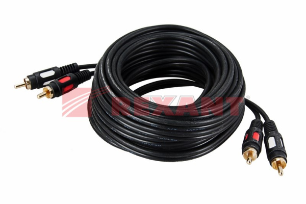 Купить Шнур 2RCA шт - 2RCA шт 5М (GOLD) Rexant 17-0146