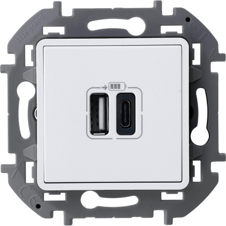 Legrand INSPIRIA Белый Зарядное устройство с двумя USB-разьемами A-C 240В/5В 3000мА 673760