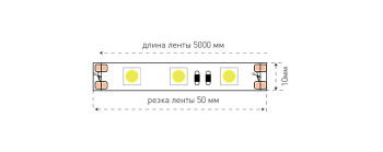 SWG Лента светодиодная эконом 5050, 60 LED/м, 14,4 Вт/м, 12В , IP20, Цвет: Теплый белый ECO-SWG560-12-14.4-WW