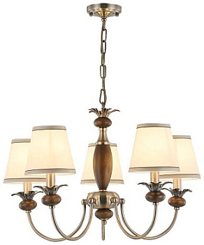 VELANTE 313-503-05 Люстра подвесная Бронза, Дуб./Белый E14 5*40W