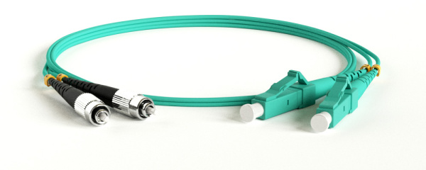 Hyperline FC-D2-503-FC/PR-LC/PR-H-2M-LSZH-AQ Патч-корд волоконно-оптический (шнур) MM 50/125(OM3), FC-LC, duplex, LSZH, 2 м 247671