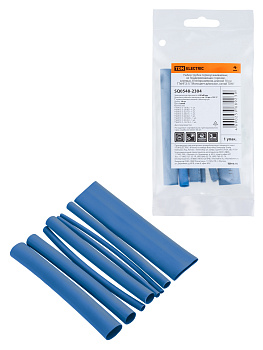 TDM Набор трубок термоусаживаемых, клеевых "Моноцвет-диапазон, синий" SQ0548-2304