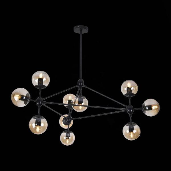 Купить Evoluce SLE154903-10 Светильник подвесной Черный/Янтарный E27 10*40W