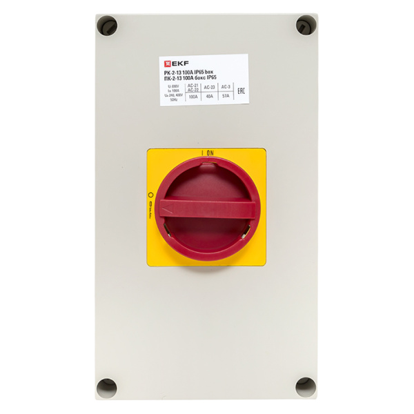 Купить Переключатель кулачковый ПК-2-13 100А 3P "ВКЛ-ВЫКЛ" с блокировкой в боксе IP65 EKF PROxima