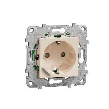 SE WISER UNICA NEW РОЗЕТКА одиночная встраиваемая 16А, ZigBee 3.0, Бежевый NU555744