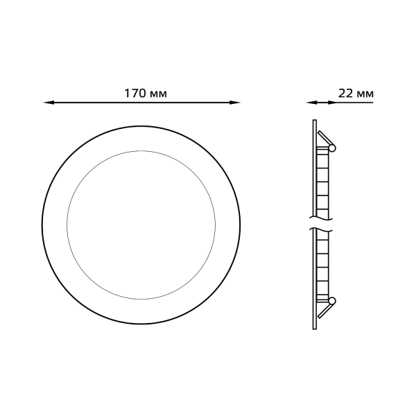 Купить Gauss Светильник Slim круг 15W 1100lm 4000K 180-265V IP20 монтаж Ø155 170*22 LED 939111215