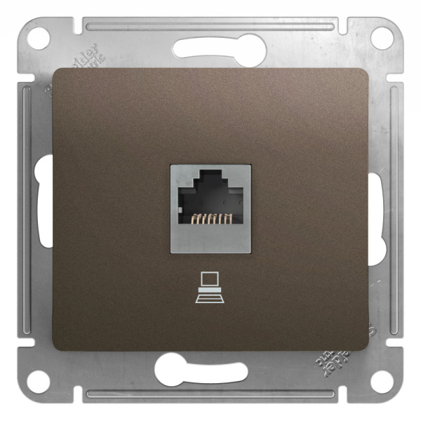 Systeme Electric Glossa Шоколад Мех Розетка компьютерная RJ45 кат.5E