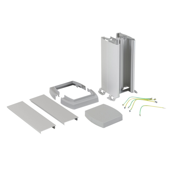 Купить Legrand Универсальная мини-колонна алюминиевая с крышкой из алюминия 2 секции, высота 0,3 метра, цвет алюминий 653121