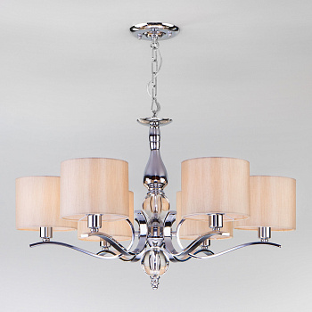 Eurosvet Подвесная люстра с абажурами 60111/6 хром a047111