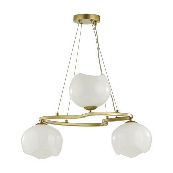 Odeon Light 4873/3 MODERN ODL_EX22 47 золотой/белый/стекло Люстра E14 3*40W WATERLILY