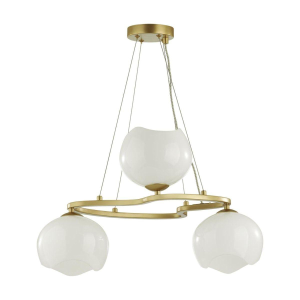 Odeon Light 4873/3 MODERN ODL_EX22 47 золотой/белый/стекло Люстра E14 3*40W WATERLILY