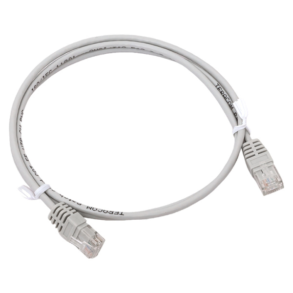EKF Патч-корд TERACOM Cat.5E (1Гбит/с) неэкранированный UTP оболочка PVC серый (1м)