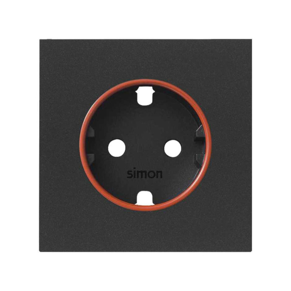 Simon 100 Черный матовый Накладка розетки Schuko UPS 10000037-238