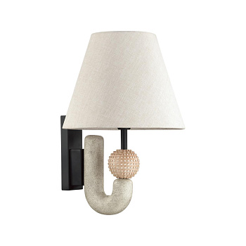 Odeon Light 5410/1W MODERN ODL_EX23 31 черный матов./бежевый металл/полирезин/ткань Бра E14 1*40W BAGEL