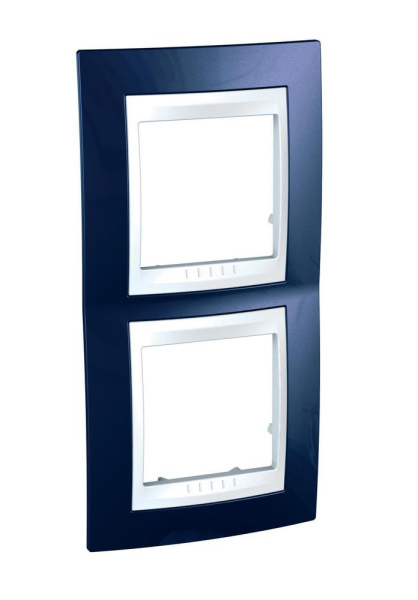 Купить SE Unica Хамелеон Индиго/Бел Рамка 2-ая вертикальная MGU6.004V.842