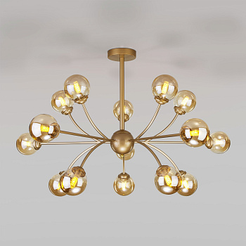 Eurosvet Потолочная люстра со стеклянными плафонами 30180 матовое золото a057464