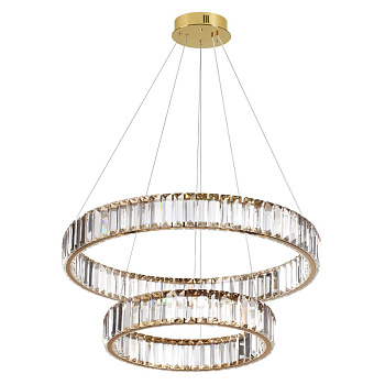 Odeon Light 5015/60L L-VISION ODL23 427 золотой/прозрачный металл/хрусталь Люстра LED 60W 4000K 7140Лм VEKIA