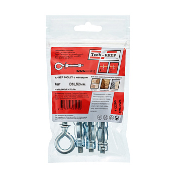 Tech-Krep Анкер (дюбель) Молли R (с кольцом) М6х52 (4 шт) пакет 112295