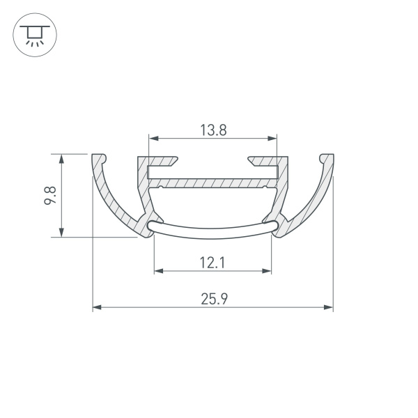 Купить Arlight Профиль TS-A-2000 (CT) ANOD (Алюминий) 016943