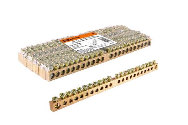 TDM Шина "N" нулевая 6х9мм 24/1 (24 группы/крепеж по центру) SQ0801-0046