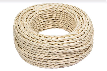 BIRONI Песочное золото матовый Витой провод 2*0,75 20м B1-422-719-20