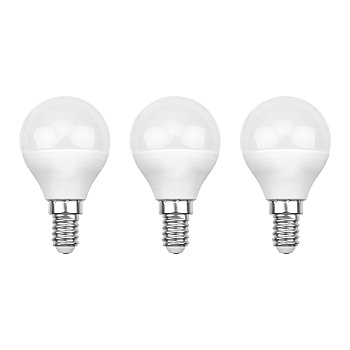 Лампа светодиодная Шарик (GL) 7.5 Вт E14 713 Лм 2700 K теплый свет (3 шт./уп.) Rexant 604-031-3