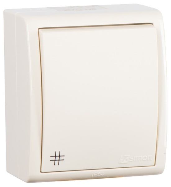 Simon 15 Aqua Бежевый Переключатель 1-клавишный перекрестный наружный, IP54 1594251-031