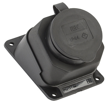IEK OMEGA РБу13-1-0м Розетка с защитной крышкой угловая настенная IP44