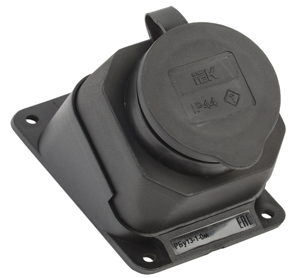 IEK OMEGA РБу13-1-0м Розетка с защитной крышкой угловая настенная IP44