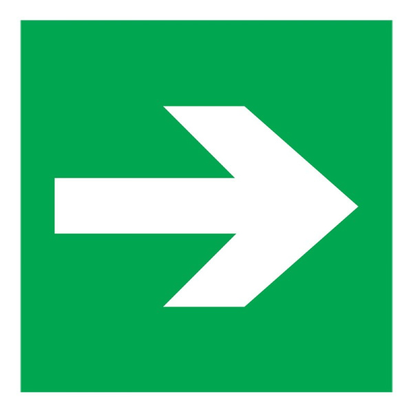 Табличка ПВХ эвакуационный знак «Направляющая стрелка» 200х200 мм Rexant 56-0030-2