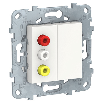 SE Unica New Бел Розетка 3 RCA NU543118