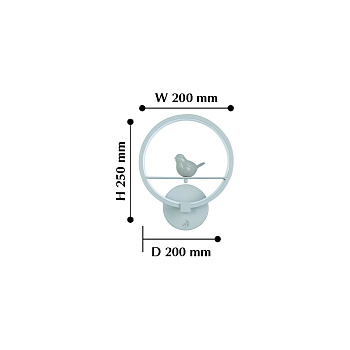 Favourite Passer Светильник настенный белый каркас с акриловой фигуркой птички, светильник с выключателем LED*12W, 4000K 2062-1W Favourite Passer Светильник настенный белый каркас с акриловой фигуркой птички, светильник с выключателем LED*12W, 4000K 2062-1W