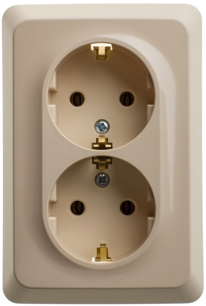 Systeme Electric Этюд Крем Розетка 2-ая с/з без шторок 16А 250B