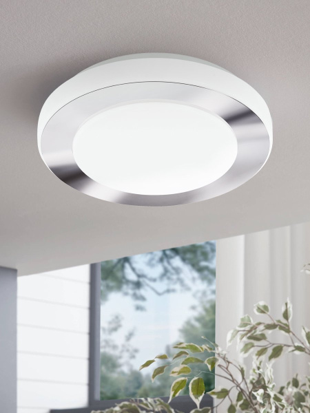 Купить Eglo Светодиод. настенно-потол. светильник LED CARPI, 11W (LED), Ø300, IP44, сталь, хром, белый/пластик, белый 95282