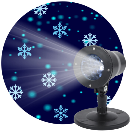 ЭРА ENIOP-04 Проектор LED Снежинки мультирежим холодный свет 220V, IP44 Б0041645