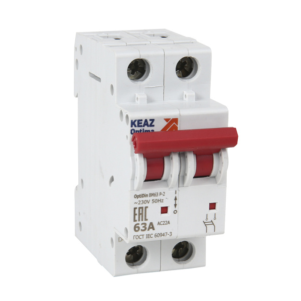 КЭАЗ OptiDin ВМ63Р Выключатель нагрузки 2P 63A   AC (BM63P-263-УХЛ3)