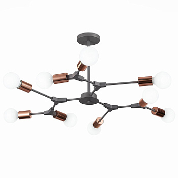 Evoluce SLE106403-09 Серый розовое золото Светильник подвесной E27 9х60W