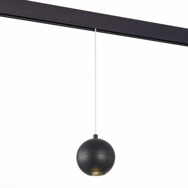 ST Luce ST354.443.12 Магнитный трековый светильник подвесной Черный LED 1*12W 4000K 750Lm Ra>80 36° IP20 D100xH92 48V