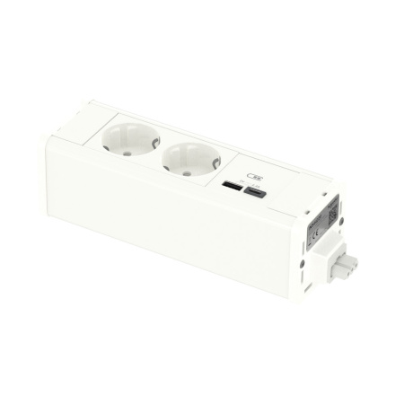 SE Unica System+ Блок 2хРозетка (2К+З) и 2хUSB A/C БЕЛЫЙ INS44220