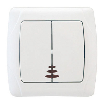 UNIVersal "Маргарита" Выключатель Бел 2 кл. с подсветкой М0123