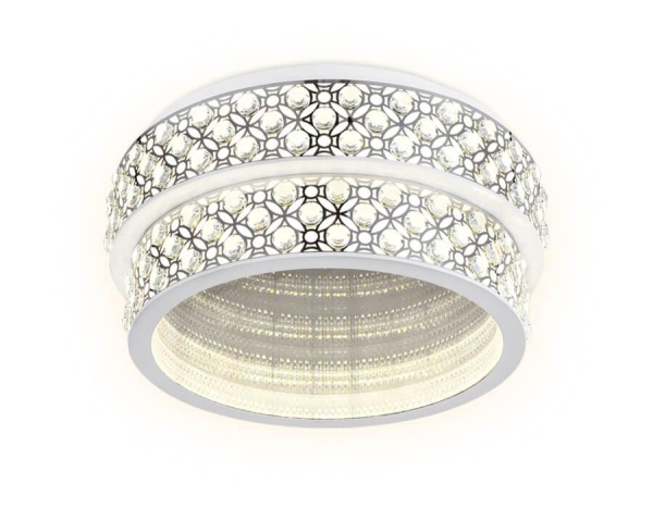 Купить Ambrella Потолочный светодиодный светильник с пультом FA9438 WH/CH белый/хром 164W D500*235 (ПДУ РАДИО 2.4)